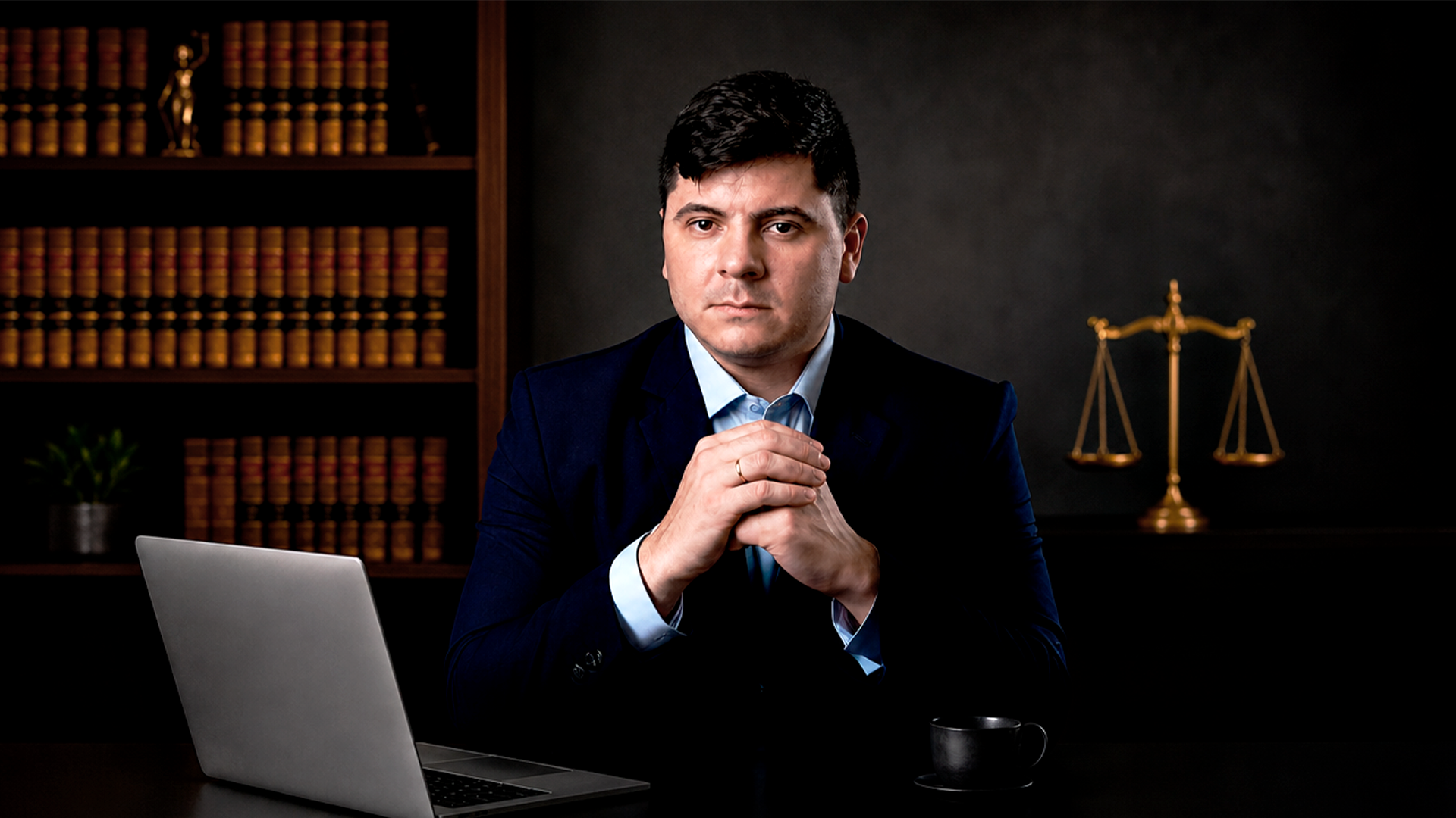 Advogado Matheus Gaião em seu escritório